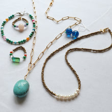 Load image into Gallery viewer, Gold link Turquoise Pendant