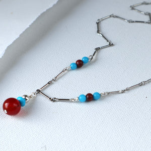 Carnelian Silver Necklace