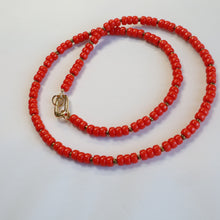 Load image into Gallery viewer, Orange Beaded Charm Necklace