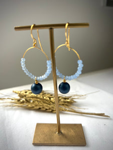 Midnight Blue Hoop Earrings