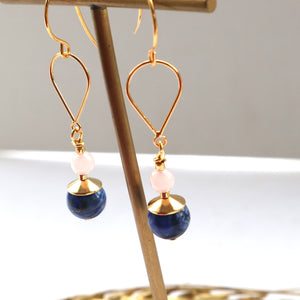 Lapis Lazuli Rosequartz Earrings