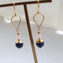 Load image into Gallery viewer, Lapis Lazuli Rosequartz Earrings