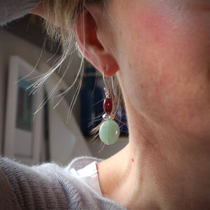 Green Aventurine Silver Earrings