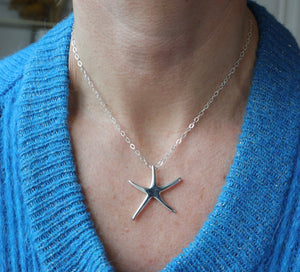 Silver Starfish with Silver Chain