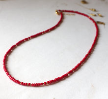 Load image into Gallery viewer, Red beaded necklace 
