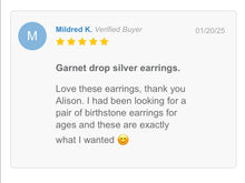 Load image into Gallery viewer, Silver Garnet Earrings