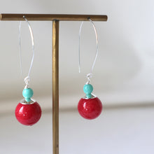 Load image into Gallery viewer, Duo Gemstone silver Earrings