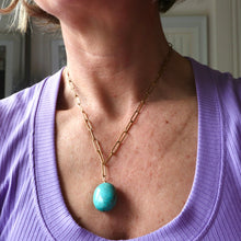 Load image into Gallery viewer, Gold link Turquoise Pendant