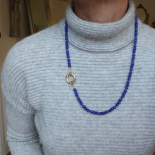 Load image into Gallery viewer, Blue Beaded Charm Necklace