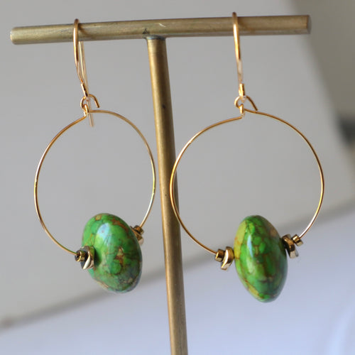 handmade Irish green and gold mosaic ear