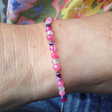 Load image into Gallery viewer, Handmade Irish bracelet with pink gemstones