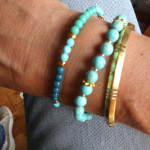 Load image into Gallery viewer, Turquoise &amp; Gold Bracelet