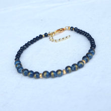 Load image into Gallery viewer, Navy Blue Brushed Gold Bracelet