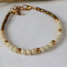 Load image into Gallery viewer, Cream Gemstone bracelet
