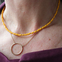 Load image into Gallery viewer, Yellow seed bead necklace