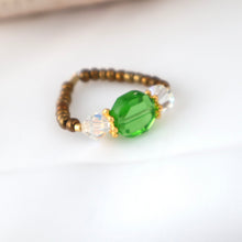 Load image into Gallery viewer, Green Crystal Ring