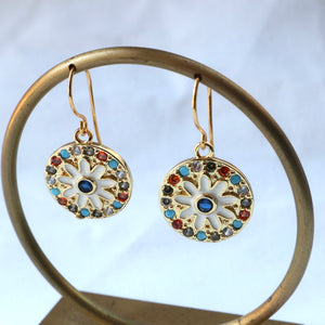 White Enamel Earrings
