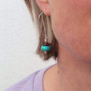 Turquoise Howlite Disc Earrings