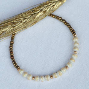 White Brushed Gold Bracelet