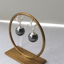 Load image into Gallery viewer, Grey Pearl Huggie Earrings