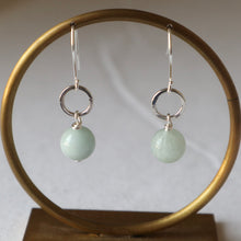 Load image into Gallery viewer, Aquamarine Hoop Earrings