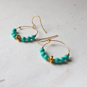 Hoop Earrings with Turquoise