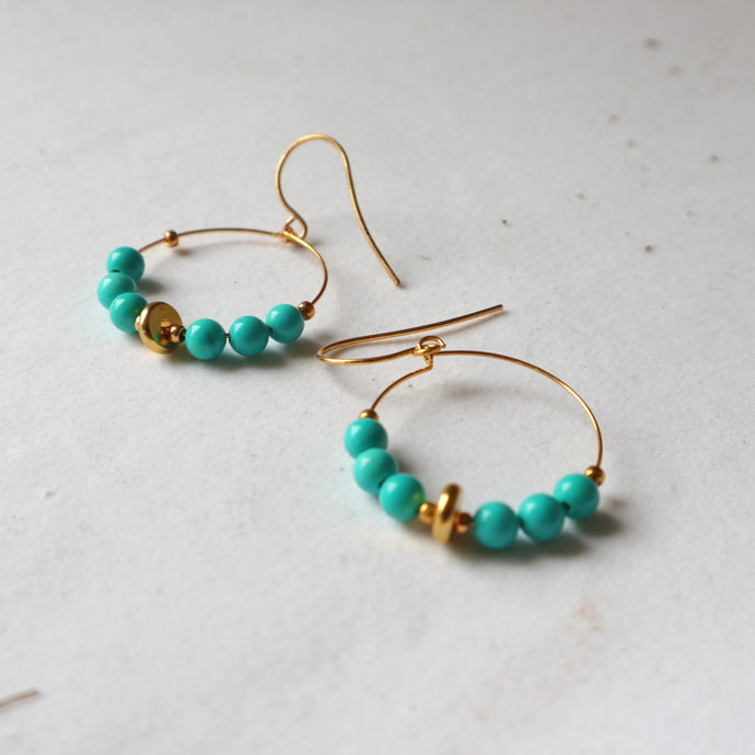 Hoop Earrings with Turquoise