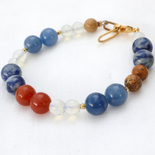 Autumn toned handmade gemstone Irish bracelet 