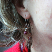 Load image into Gallery viewer, Red Freshwater Pearl Earrings