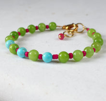 Load image into Gallery viewer, Green and Pink Bracelet