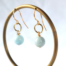 Load image into Gallery viewer, March birthstone earrings aquamarine