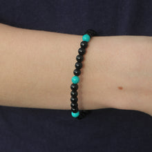 Load image into Gallery viewer, Men’s Black / Turquoise Bracelet