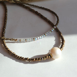 Bronze and Pearl Necklace