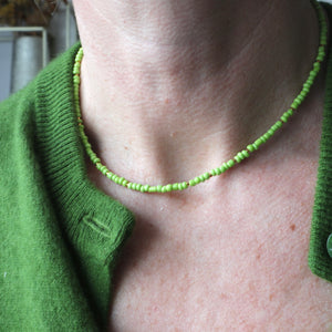 Lime Green Seed Bead Necklace
