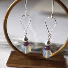 Load image into Gallery viewer, Opaline Amethyst Silver Earrings