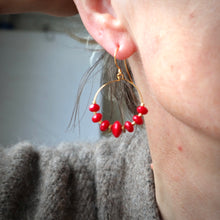 Load image into Gallery viewer, Red Hoop Earrings