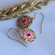 Load image into Gallery viewer, Pink Enamel Earrings