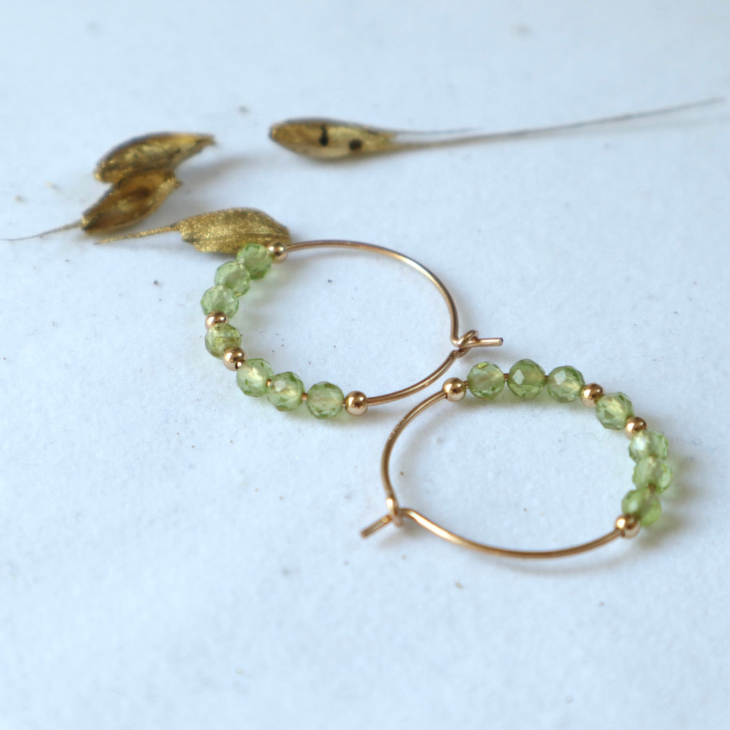 Peridot Gold Hoop Earrings