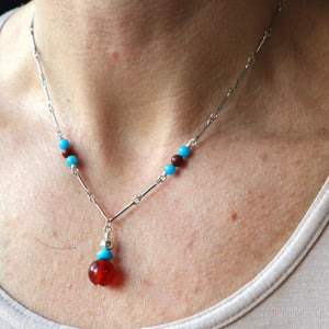 Carnelian Silver Necklace