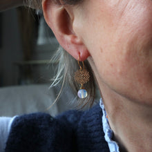 Load image into Gallery viewer, Opalite Filigree Earrings
