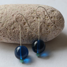 Load image into Gallery viewer, Blue Glass Earrings