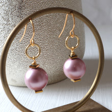 Load image into Gallery viewer, Pink Pearl Earrings