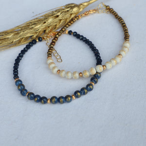 White Brushed Gold Bracelet