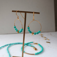 Load image into Gallery viewer, Hoop Earrings with Turquoise