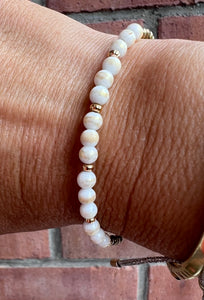 White Brushed Gold Bracelet