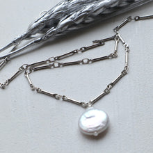 Load image into Gallery viewer, Silver Coin Freshwater Pearl Necklace