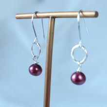 Load image into Gallery viewer, Red Freshwater Pearl Earrings