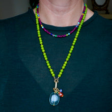 Load image into Gallery viewer, Green Beaded Charm Necklace