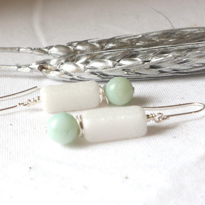 White Marble Earrings