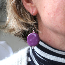 Load image into Gallery viewer, Purple ceramic earrings
